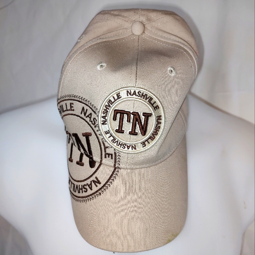 Nashville TN Hat Robin Ruth Adjustable Strap Brown Embroidered Souvenir Gift Cap